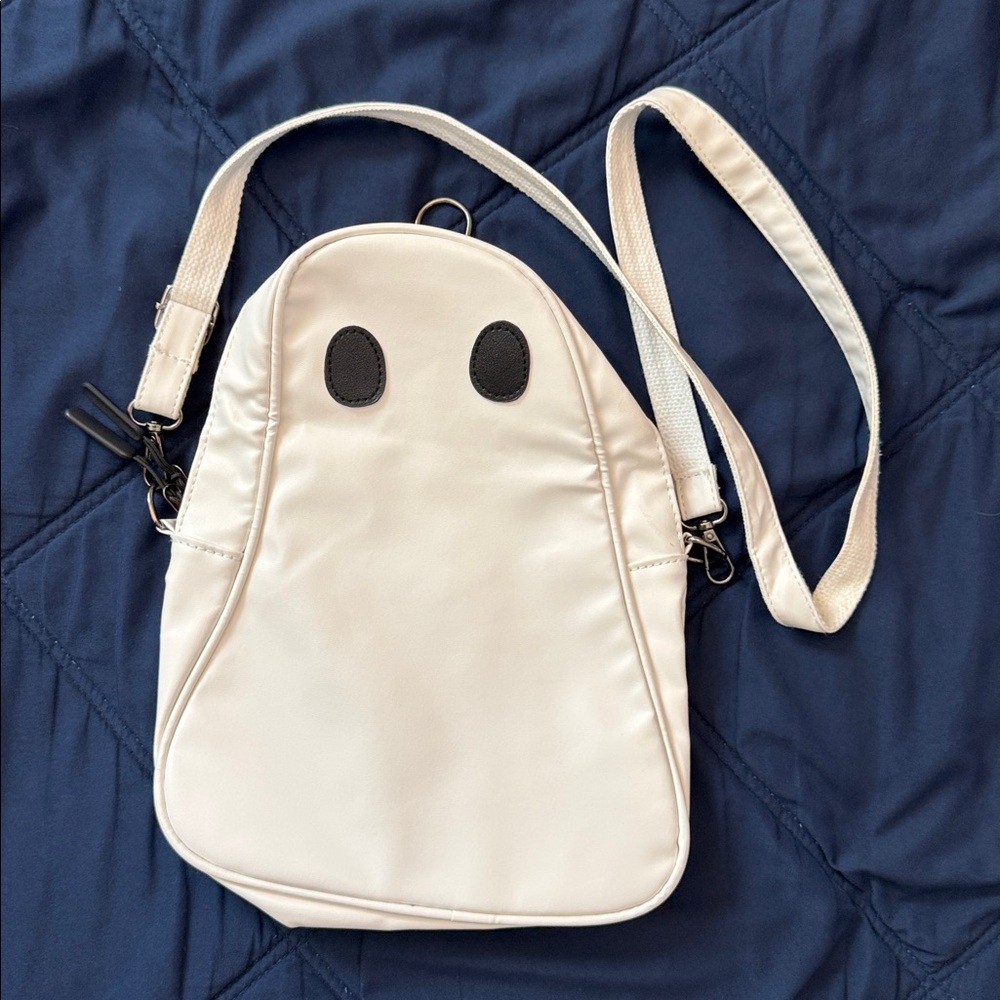 Ghost Shaped Halloween White Crossbody Bag